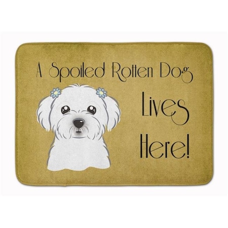 Carolines Treasures Carolines Treasures BB1456RUG Maltese Spoiled Dog Lives Here Machine Washable Memory Foam Mat BB1456RUG